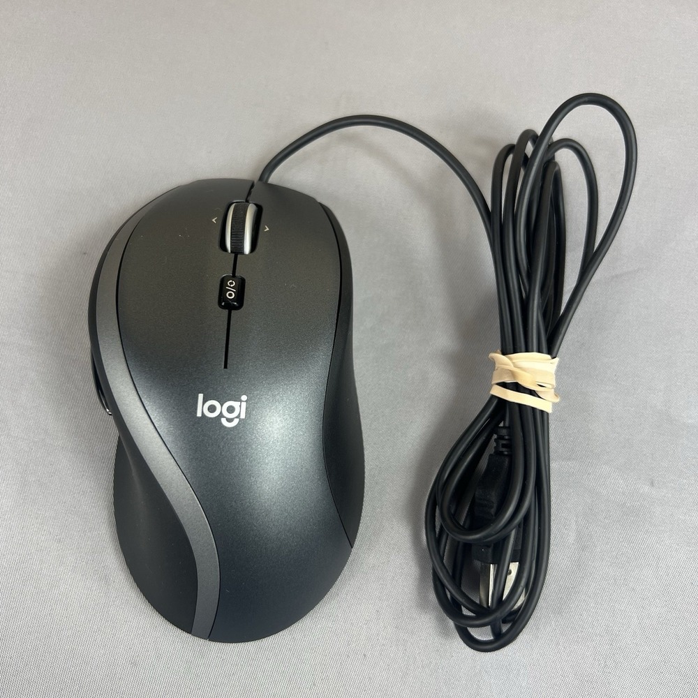 Logitech MU0055 Wired USB Mouse Ergonomic Scroll Wheel Tested Working